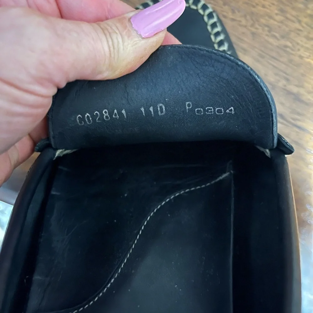 Cole Haan Men's Sz 11 D Black Leather Penny Driver Driving Style Loafer